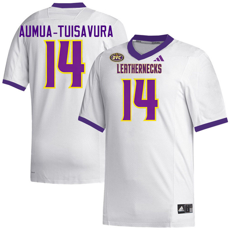 Western Illinois Leathernecks #14 Buju Aumua-Tuisavura College Football Jerseys,Uniforms-White